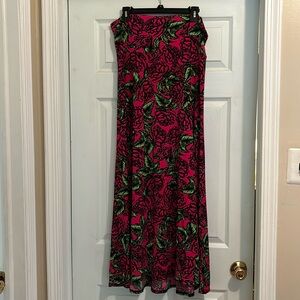 Rose stretchy maxi skirt